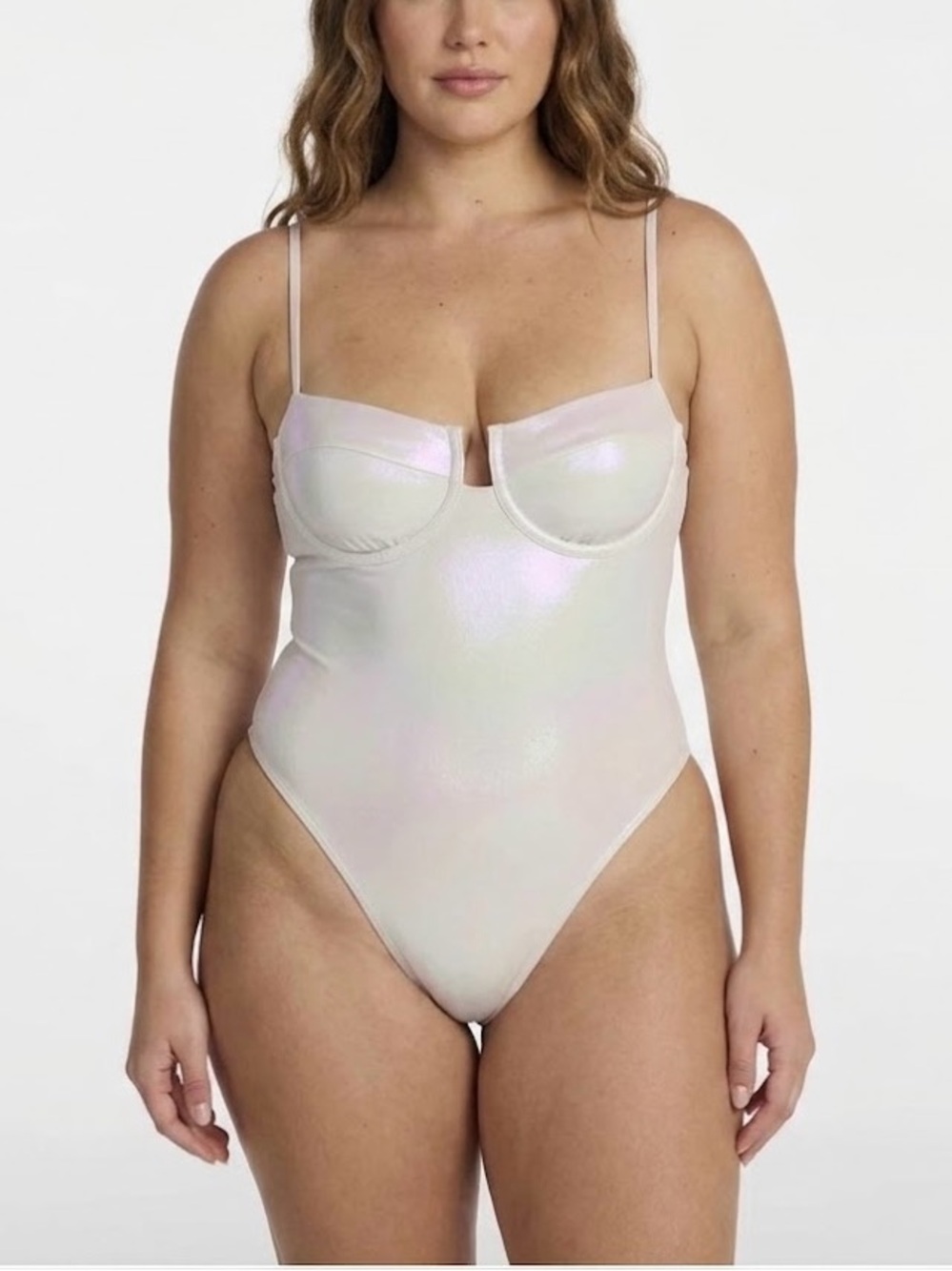 No Boundaries women Underwire One-Piece Swimsuit Moonlight Pearl Size XL (16-18)